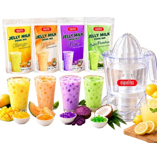 Miguelitos Palamig Package — jelly milk drink mixes and juicer