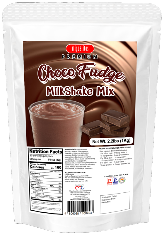 Premium Milkshake Mix Choco Fudge pouch