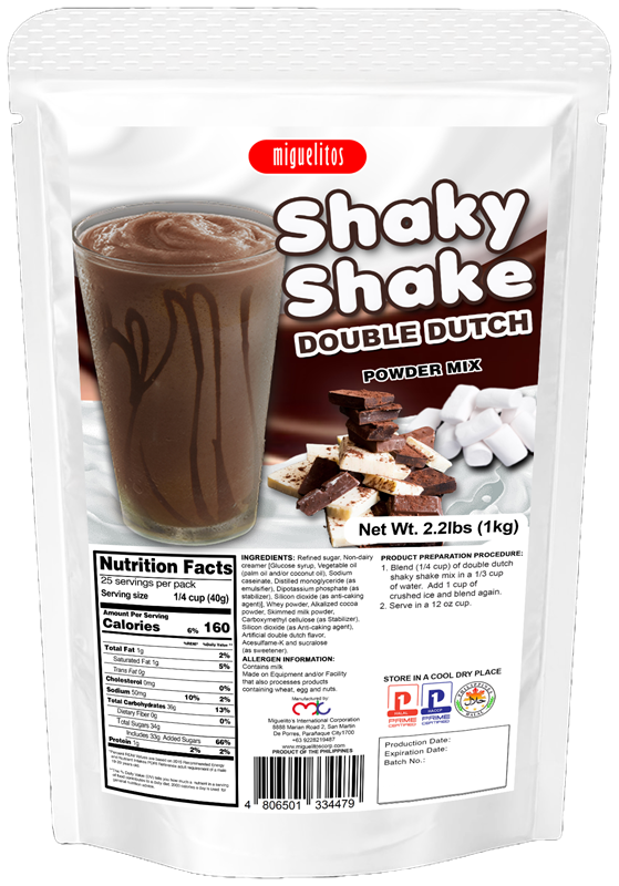 Shaky Shake Powder Mix Double Dutch pouch